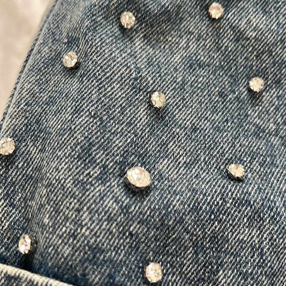 Gem studded denim shorts, size large - Picture 4 of 6
